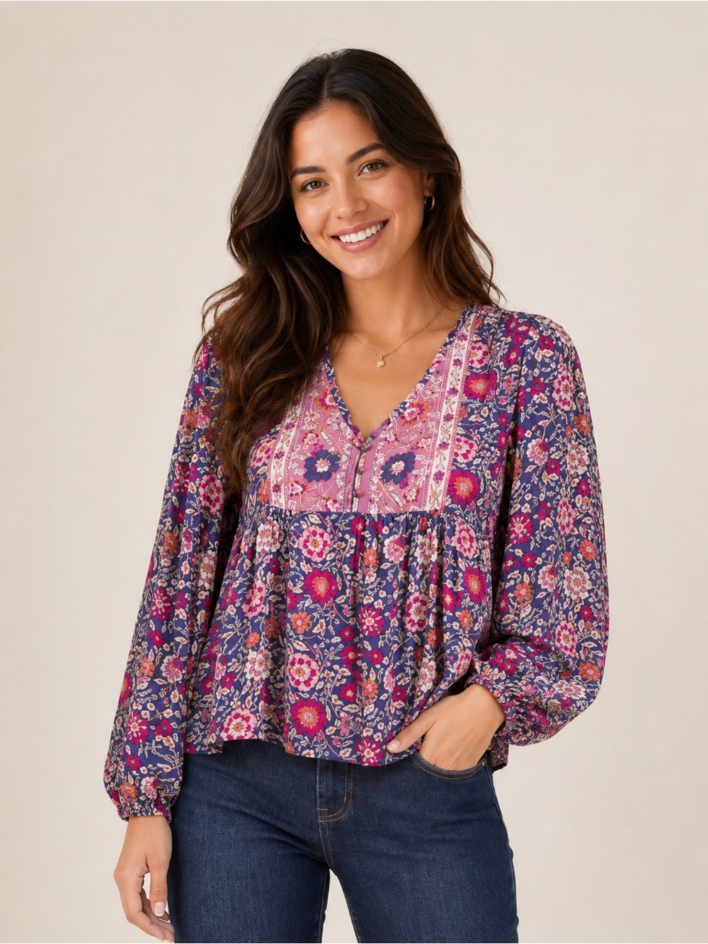 🎉LAST PIECE 🎉LUCKY BRAND Camille Top - Picture 7 of 8